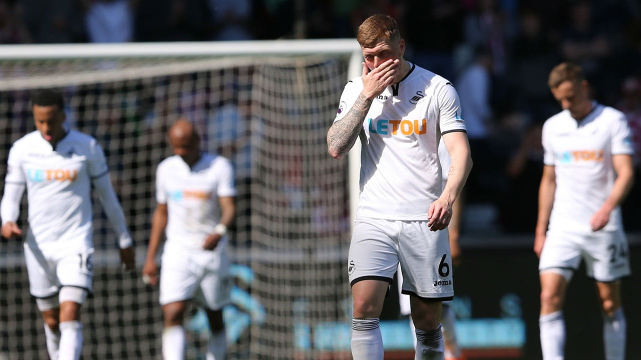 Swansea relegated after Stoke defeat