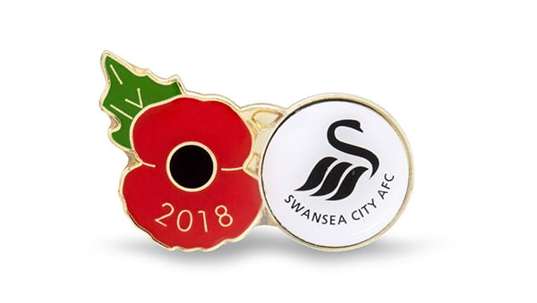 Swansea City 2018 Poppy lapel pin