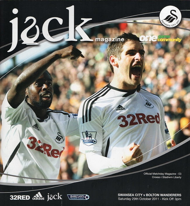 Swansea City v Bolton Wanderers Match Programme 2011