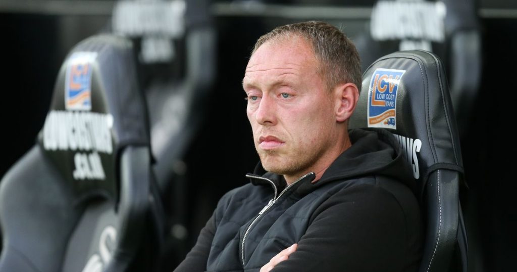 Steve Cooper in the Liberty Satdium dug out