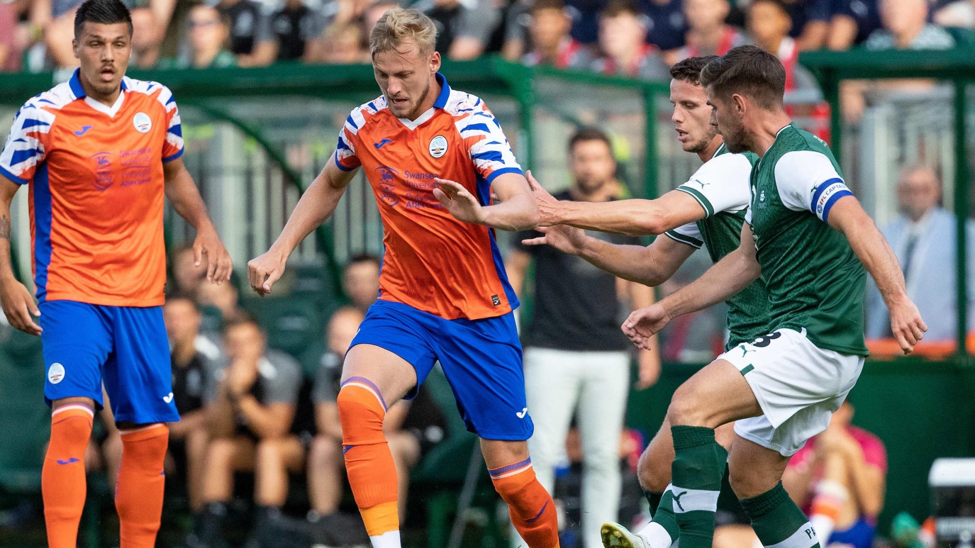 Harry Darling in action for Swans v Plymouth Friendly 2022-2023