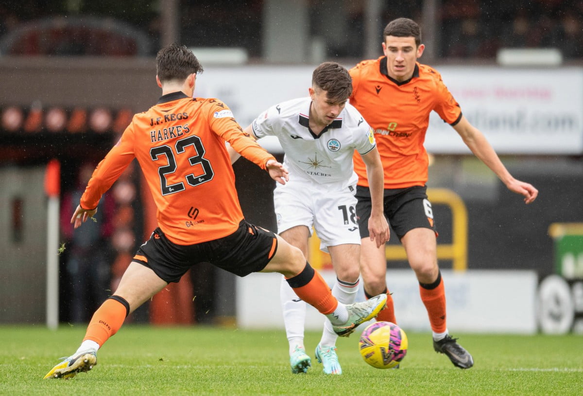 Luke Cundle in action at Dundee United