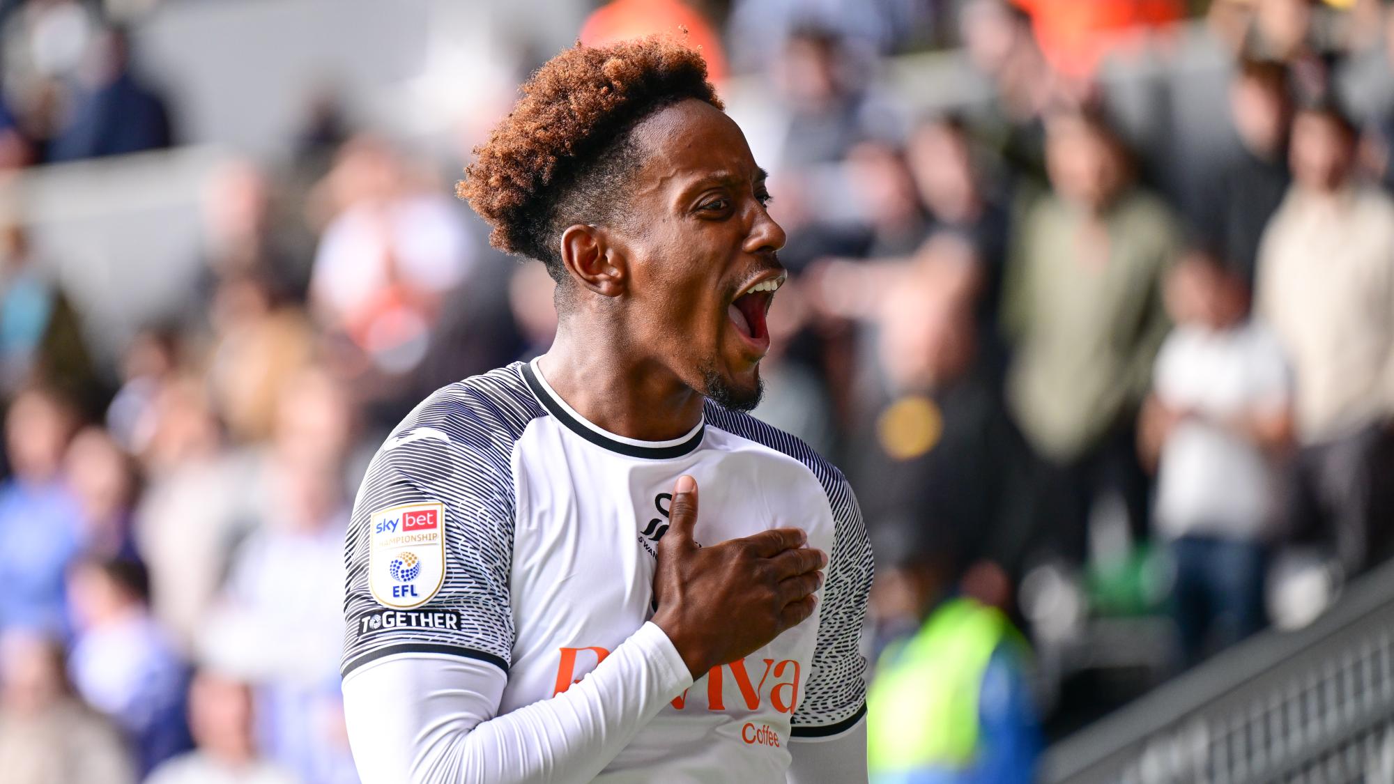 Jamal Lowe celebrates after scoring